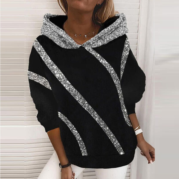 Sequin Women Hooded Sweatshirt