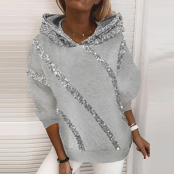 Sequin Women Hooded Sweatshirt