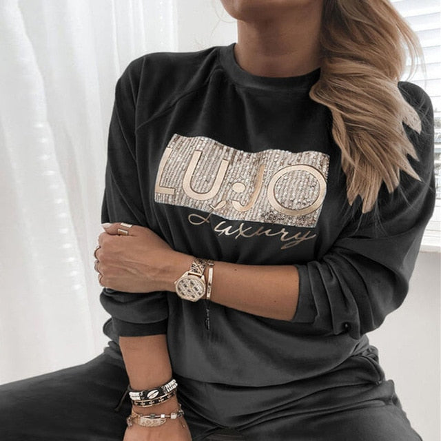 Sweatshirt Lujo Glitter Velvet