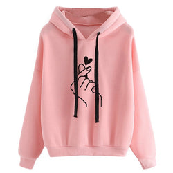 Women Hoodies Casual Kpop Finger