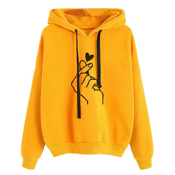 Women Hoodies Casual Kpop Finger