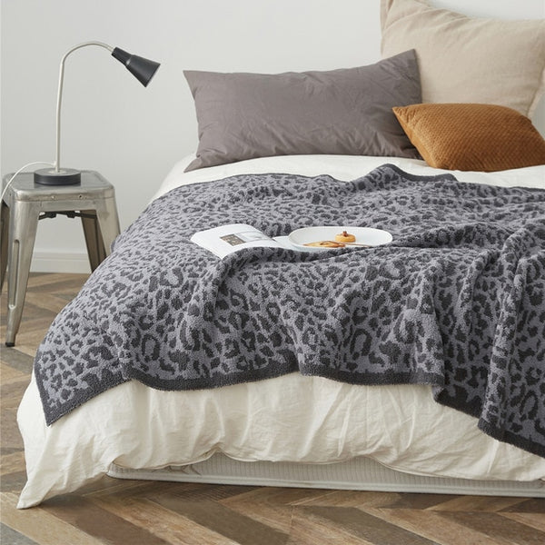 Leopard Print Knitted Blanket