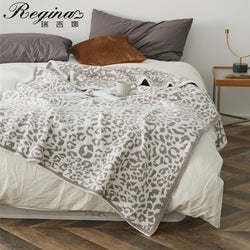 Leopard Print Knitted Blanket