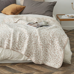 Leopard Print Knitted Blanket