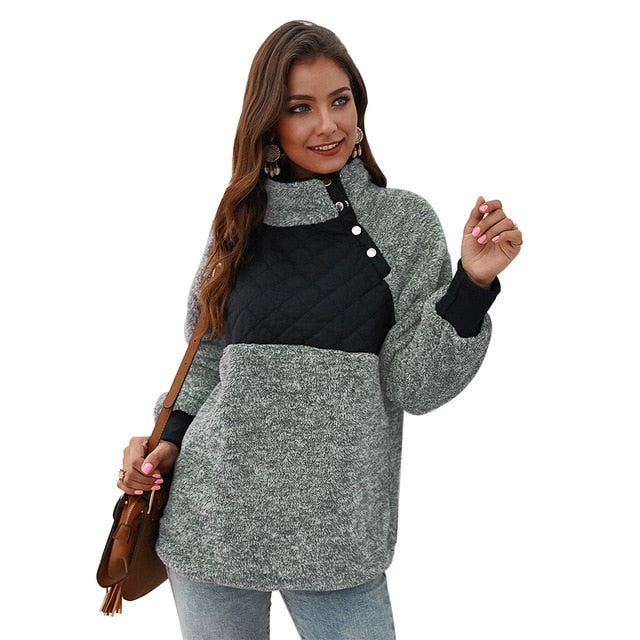 Long Sleeve Patchwork Pullover