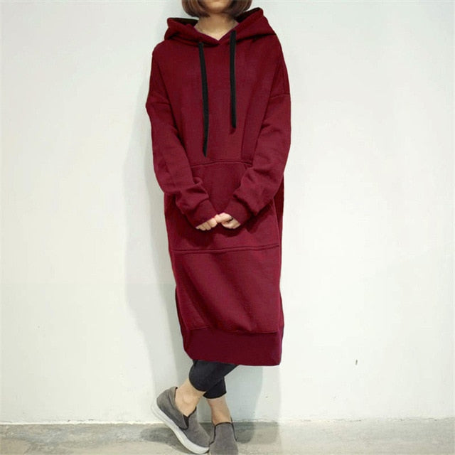 Solid Color Hooded Sweatshirts Baggy Pullover