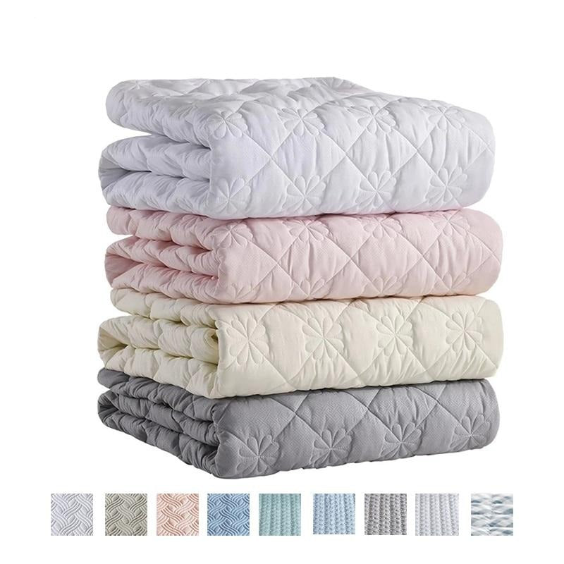 Sleek Quilted Jacquard Design Decorative Mattress Cover & Pillowcase Set